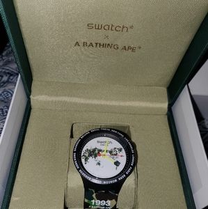 Bape x Swatch Big World Edition watch